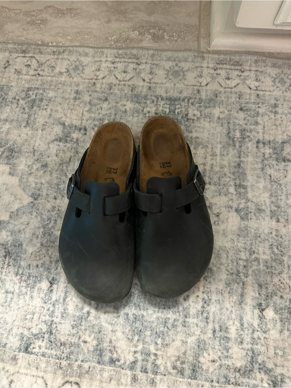 Birkenstocks Black Leather Clog with Buckle - Picture 3 of 4